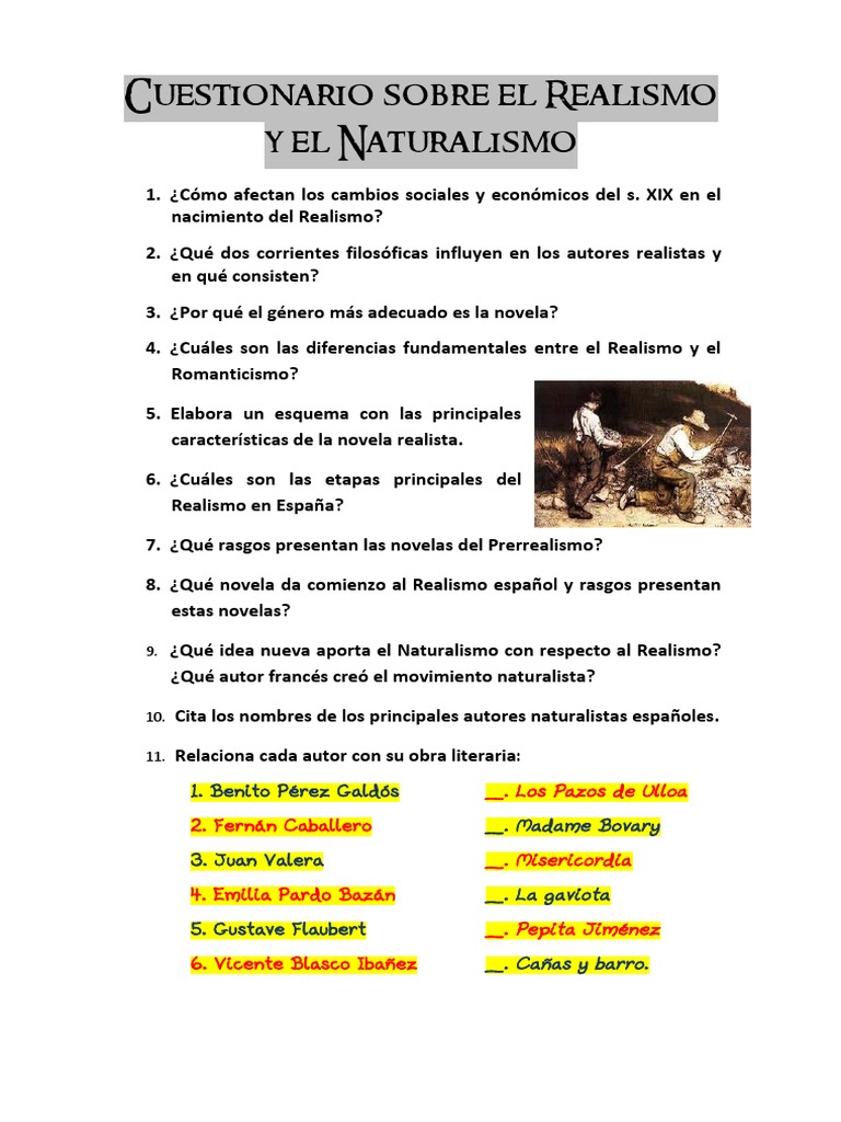 Prova Sobre Realismo E Naturalismo Com Gabarito