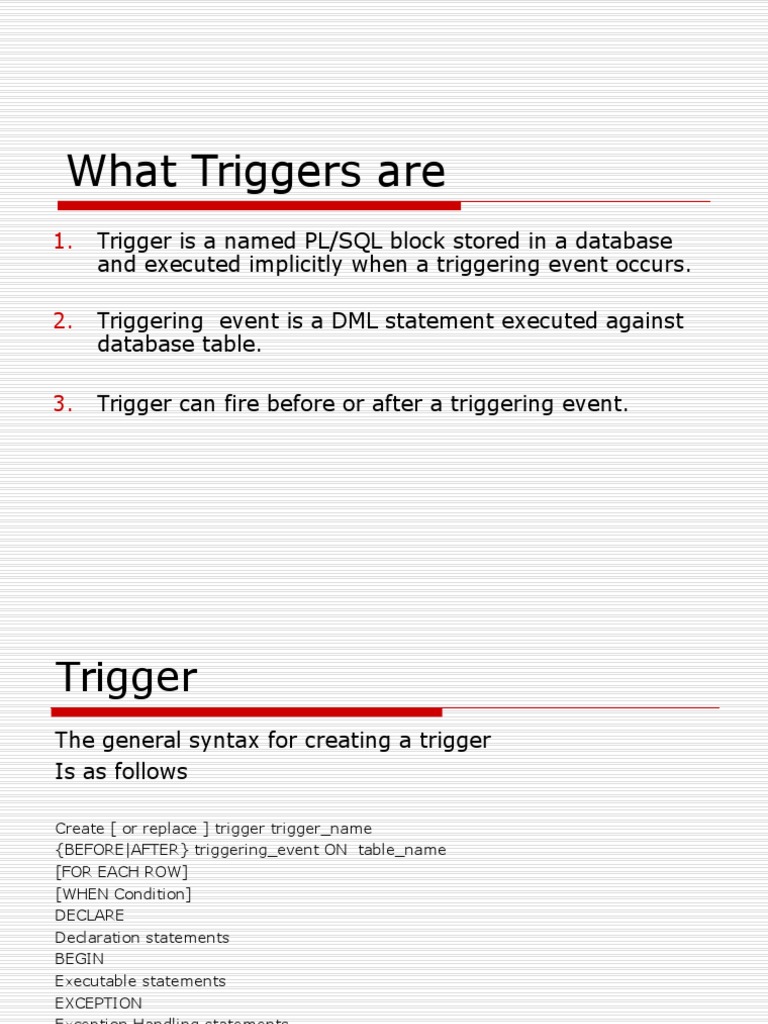 Triggers | PDF
