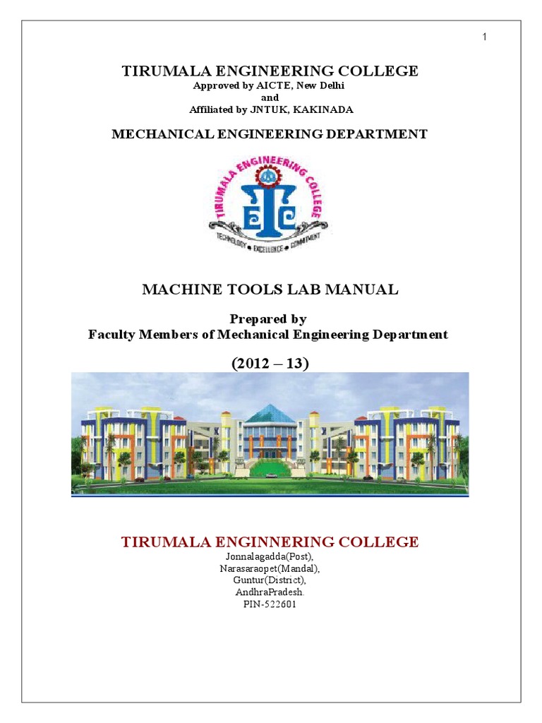 Machine Tools Lab Manual PDF Grinding (Abrasive Cutting) Drill