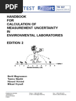 Handbook FOR Calculation of Measurement Uncertainty IN Environmental Laboratories Edition 2