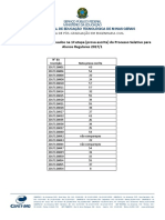 Lista Eliminados Prova Escrita Cefet 2016