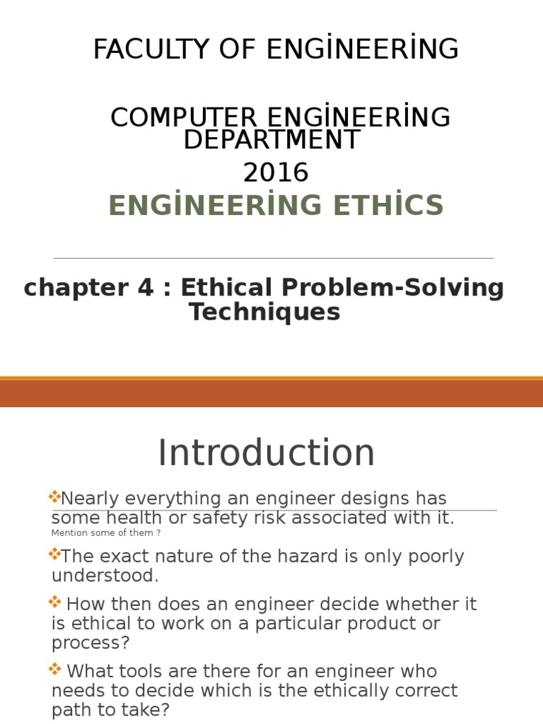 Chapter 4 Ethical ProblemSolving Techniques Bribery Global Warming