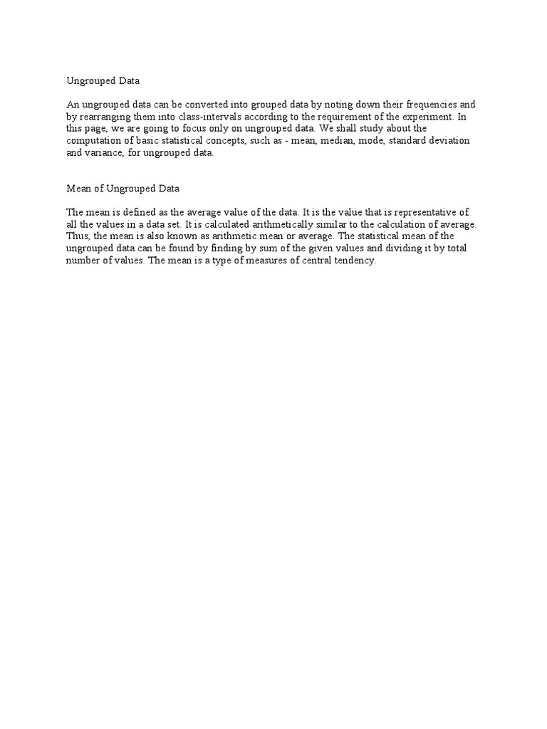 UNGROUPED DATA CAN BE DISTRIBUTED AS visual data 6