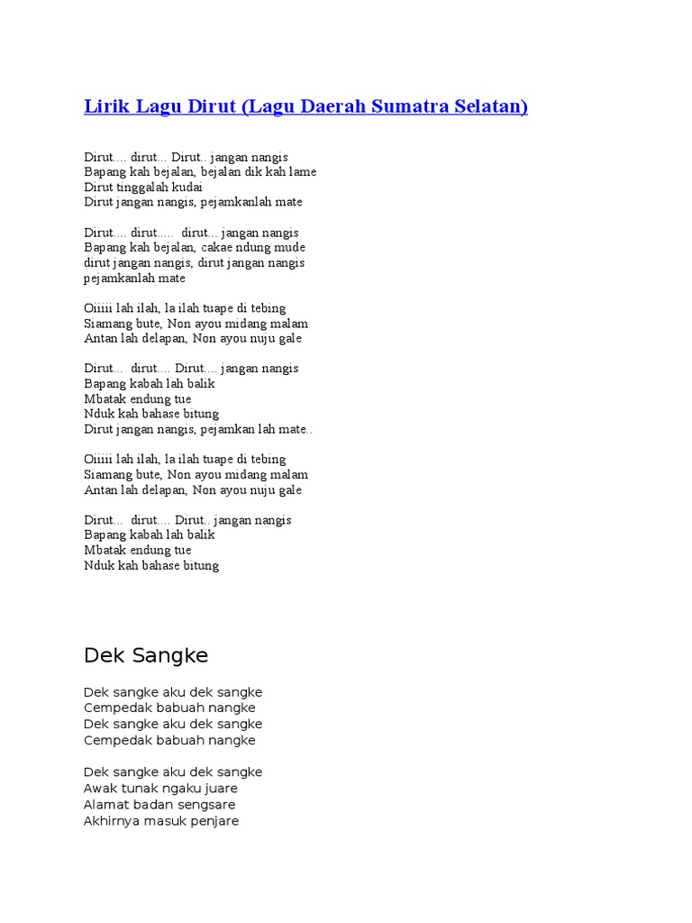Lirik Lagu Dirut