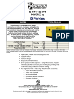 80 KW Perkins Diesel Generator - TP-P80-T3-60-UL