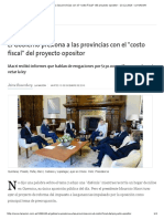 El Gobierno Presiona a Las Provincias Con El _costo Fiscal_ Del Proyecto Opositor - 13.12