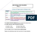 Syllabus Covered From 12th March 2016 To 18th March 2016