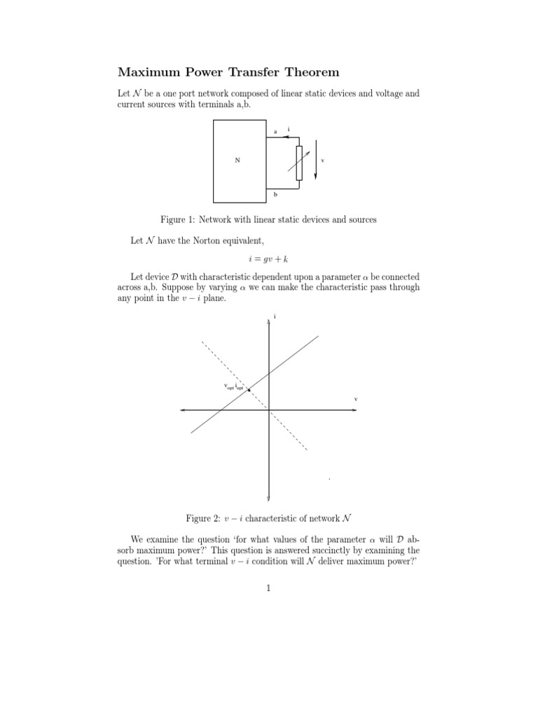 Maximum Power Transfer Theorem: Opt Opt | PDF | Science & Mathematics