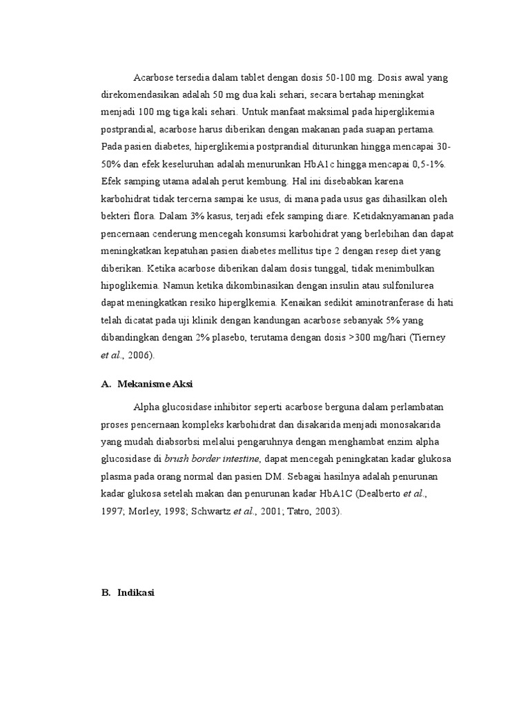 Mekanisme Obat Acarbose | PDF