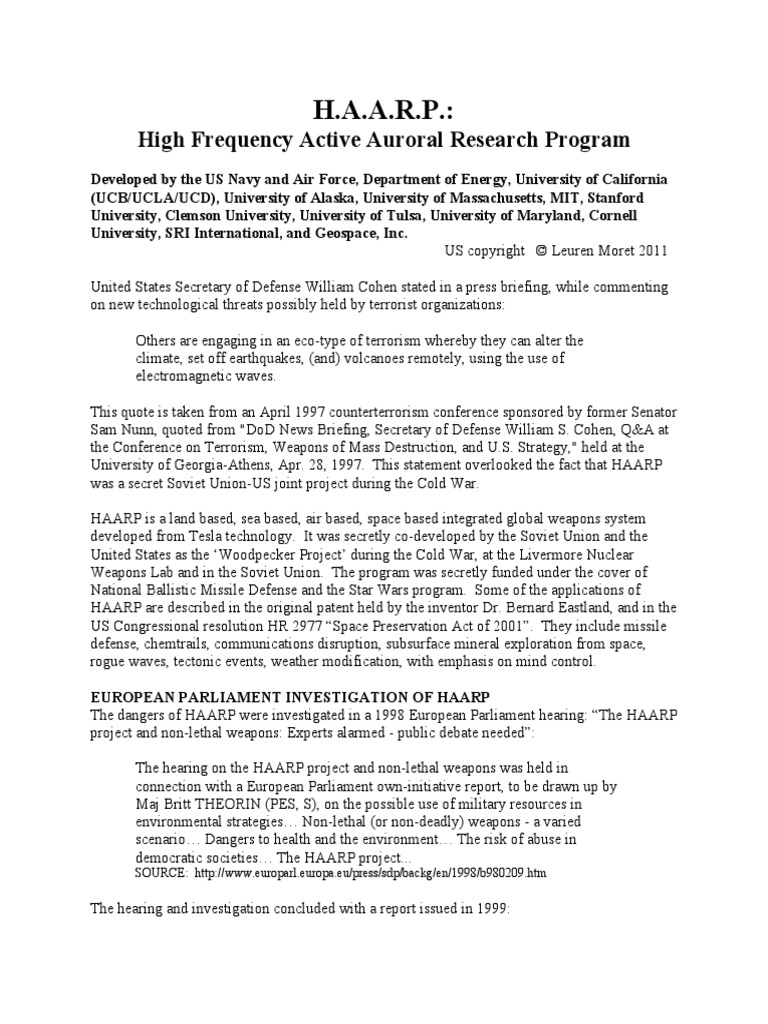 Haarp Weapon Of Mass Destruction