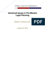 Advanced Issues in Pre-Mortem Legal Planning