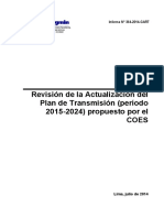 Revisión del Plan de Transmisión 2015-2024 propuesto por el COES