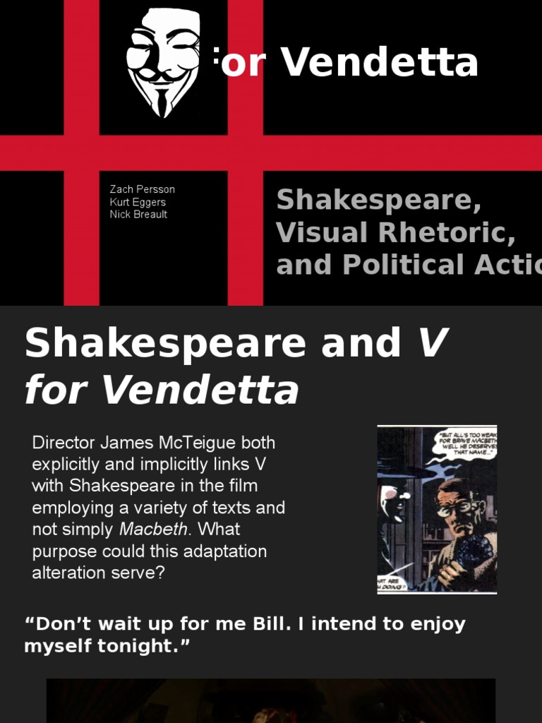V For Vendetta Presentation Macbeth William Shakespeare