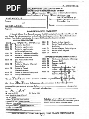 Jesse Jackson Jr. Divorce Documents | PDF