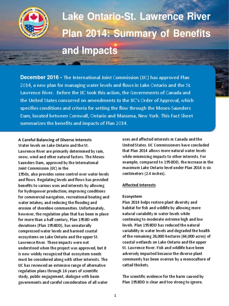 Plan 2014 Fact Sheet | PDF | Ontario | Flood