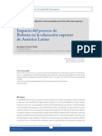 Impacto Del Proceso de Bolonia en La Educación Superior de América Latina