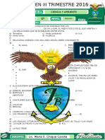 Examen Trimestral de Ciencia y Ambiente III Trimestre