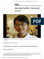 ASTAR Scholarship Holder Stressed Shy and Insecure - ST