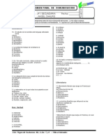 Examen Final Comunicacion 3º de Sec