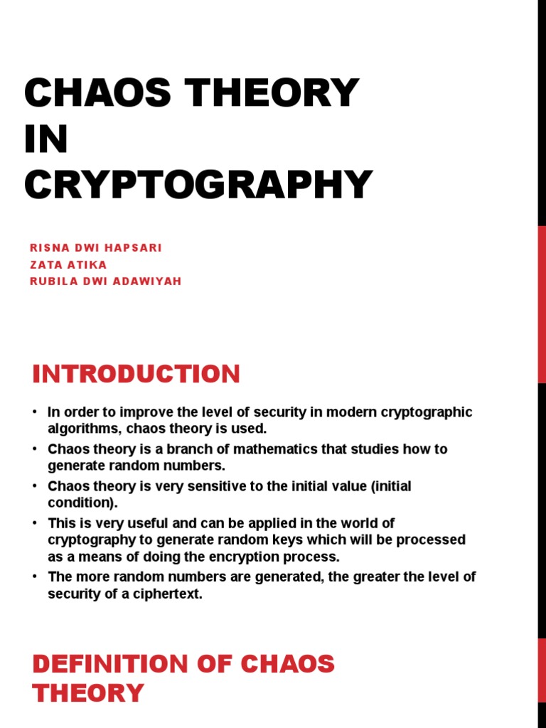 Chaos Theory Chaos Theory Cryptography