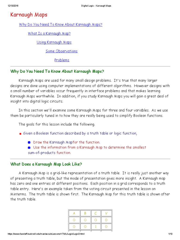 Understanding 3-Variable Karnaugh Maps | PDF | Boolean Algebra ...