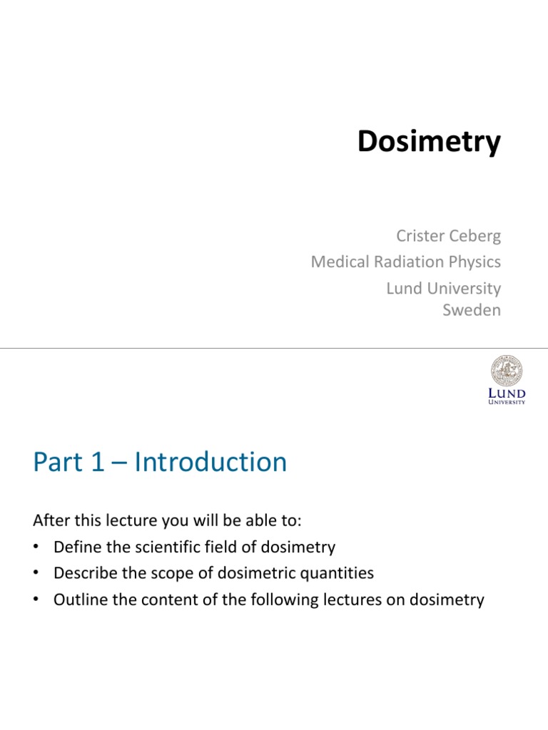 Dosimetry | PDF | Dosimetry | Ionizing Radiation