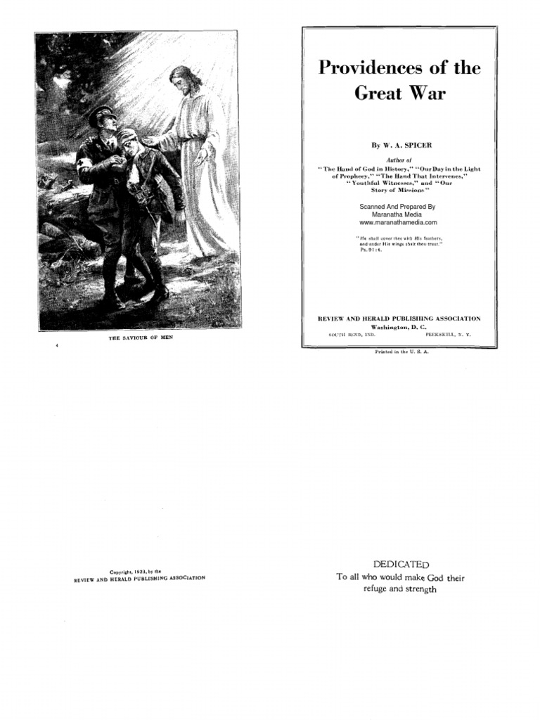 Providences of The Great War - W.A. Spicer (1923) | PDF | History