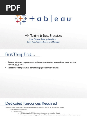 Tableau Vm Tuning And Best Practices Virtual Machine V Mware