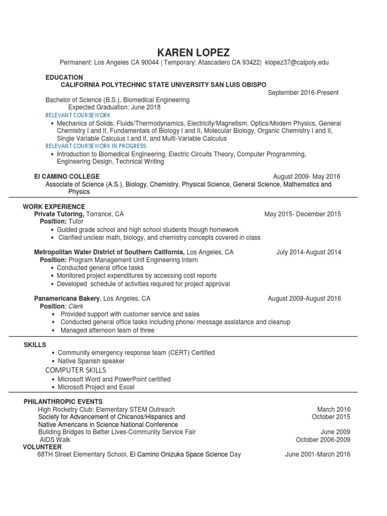 EPortfolio Resume PDF
