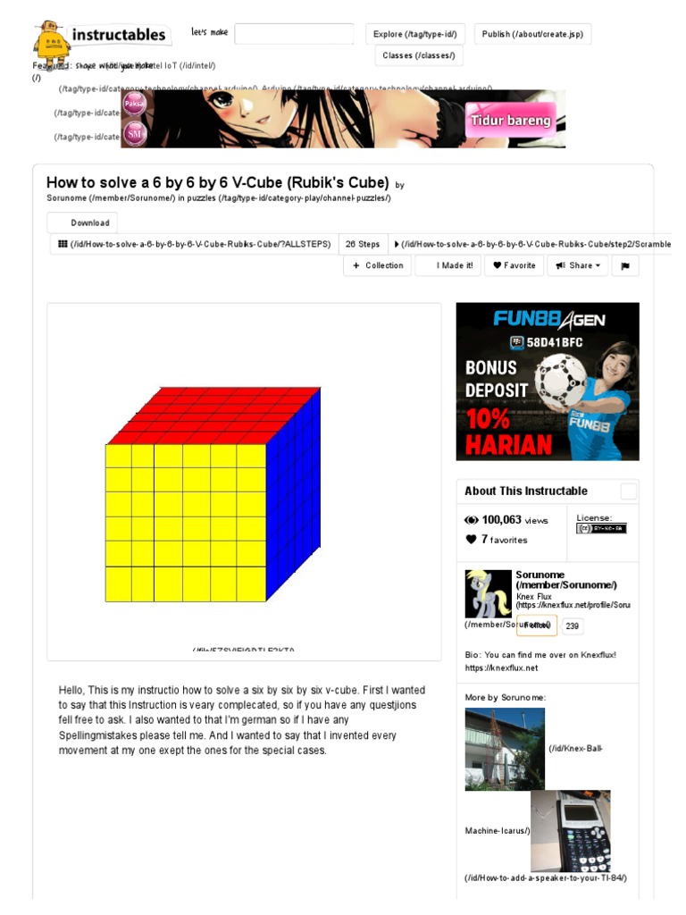 How To Solve A 6 by 6 by 6 V-Cube (Rubik's Cube) | PDF | Communication ...