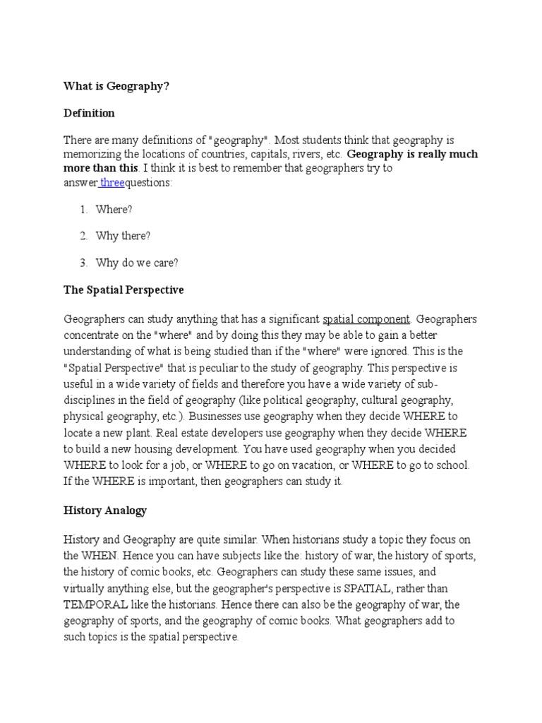 What Is Geography PDF Geography Map