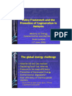 Policy Framework and The Promotion of Cogeneration in Malaysia