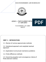 Mount Zion College of Engineering and Technology: Ae6601 - Finite Element Method 6 Sem Aero N.Nandhini, Ap/Aero Mzcet