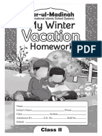 Winter Vacation Booklet Class II PK 2016 17