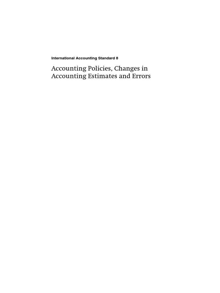IAS 8: Accounting Policies & Errors | PDF | International Financial ...