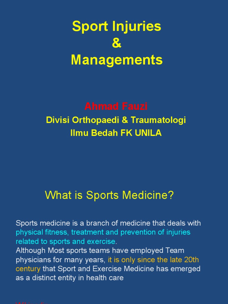 Sports Injuries and Management Guide | PDF | Knee | Shoulder