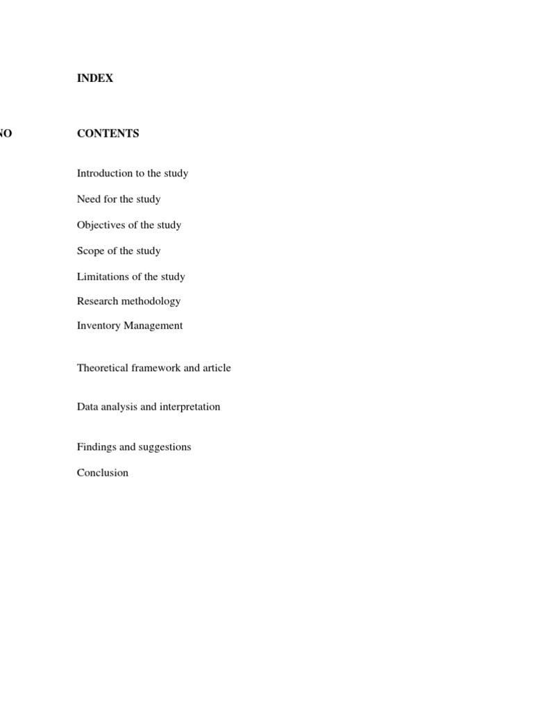 Project on inventory management pdf inventory working capital