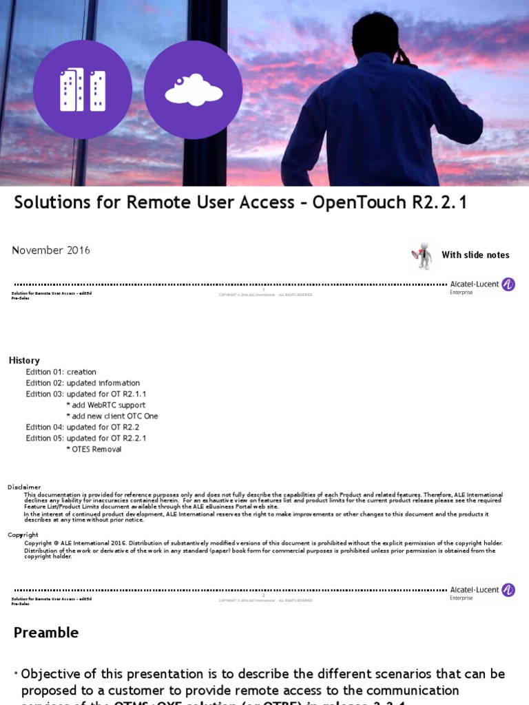 TBE006 - Solutions For Remote User Access - OpenTouch R2.2.1 - Ed05d ...