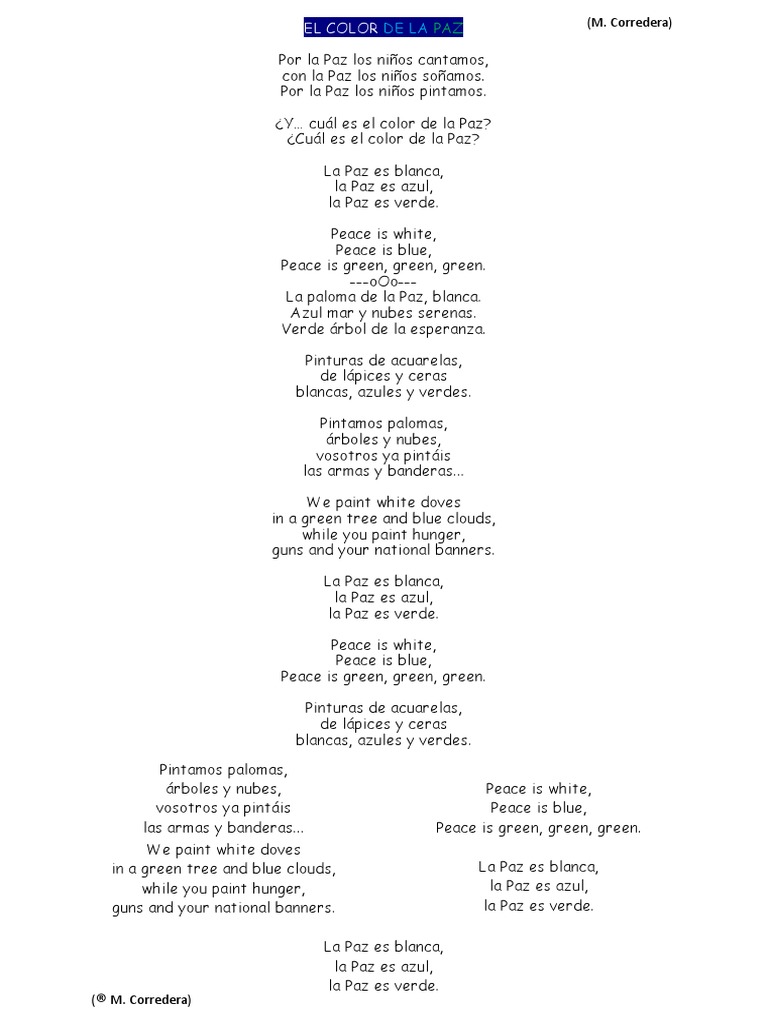 El Color de La Paz - Letra | PDF