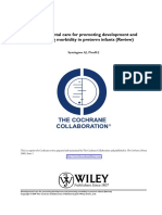 Developmental Care For Promoting Development and Preventing Morbidity in Preterm Infants (Review)