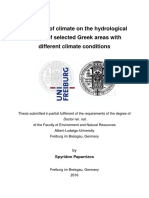 The Effect of Climate On The Hydrological Regime of Selected Greek Areas With Different Climate Conditions