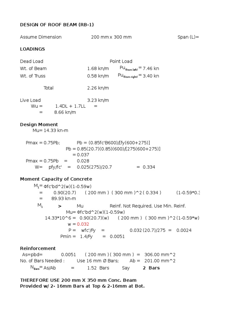 Beam and Column Design Specifications | PDF | Beam (Structure ...