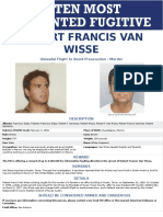 Robert Francis Van Wisse - FBI Wanted Poster