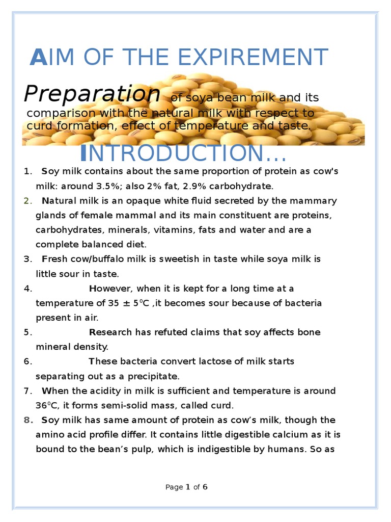 Documents.tips Soyabean Milk Project Class 12 Soybean Milk