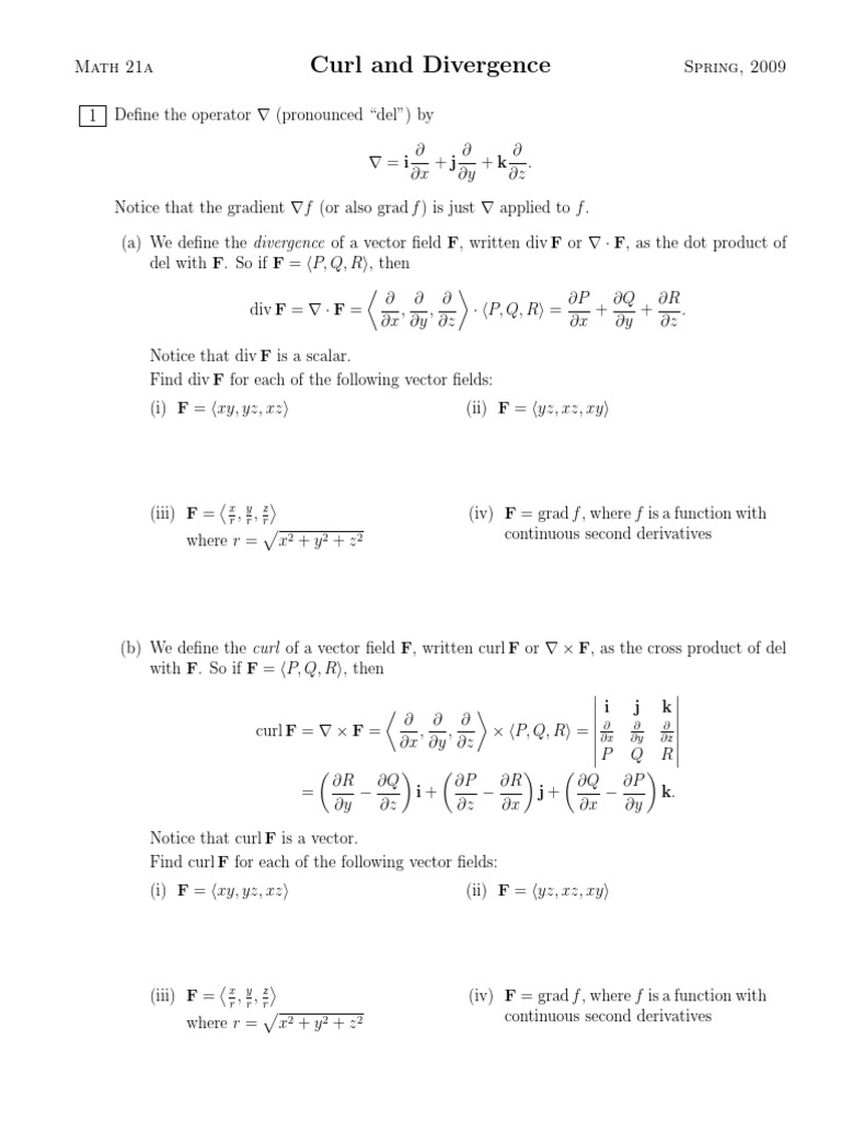 13 05 Curl and Divergence PDF | PDF | Teaching Methods & Materials