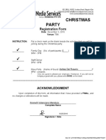 Christmas Party Registration Form