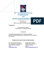 12 International Workshop ON Operations Research: Registration and General Information