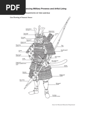Line Drawing of Samurai Armor