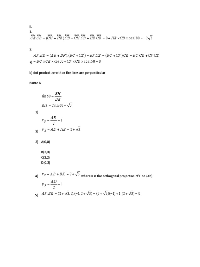 Vector Calculations and Properties | PDF