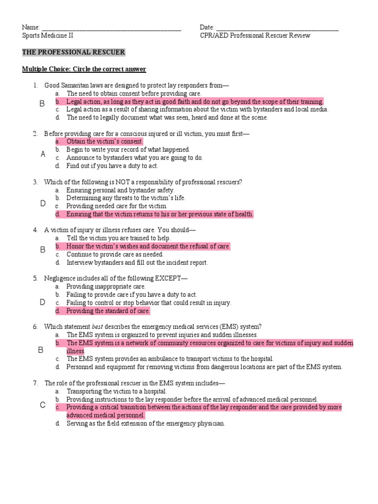 Cpr Review Worksheet Ans Key Cardiopulmonary Resuscitation Cardiac Arrest